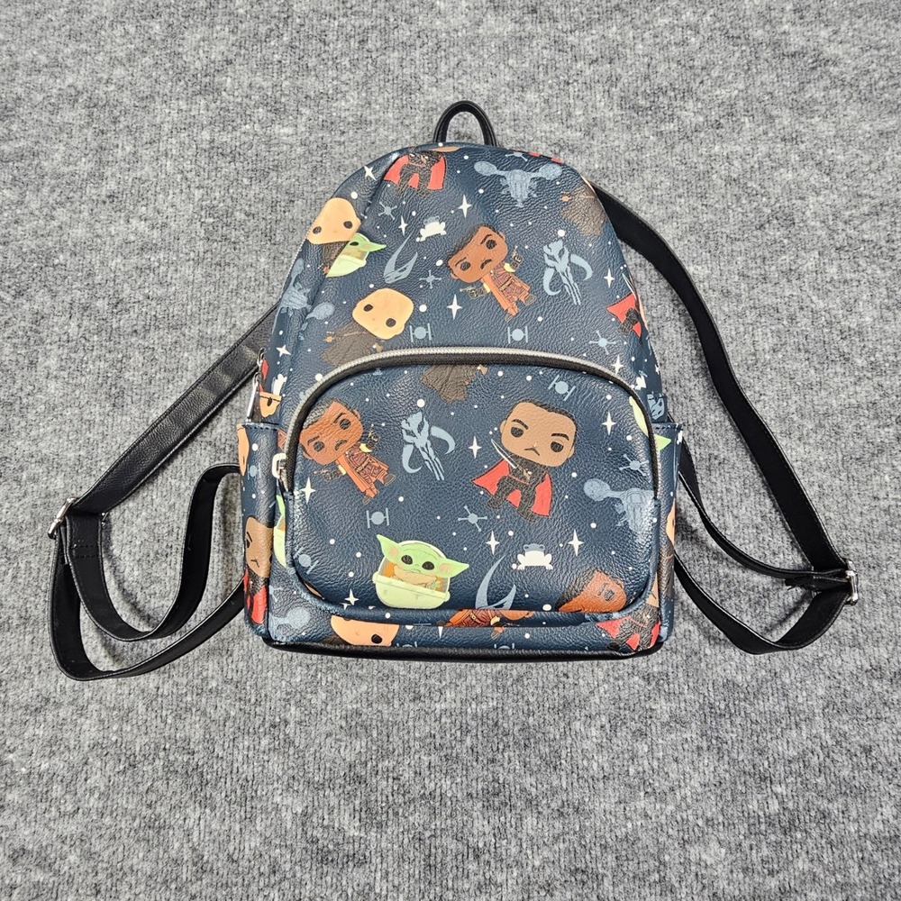 Funko Pop Mini Backpack Star Wars The Mandalorian Grogu Faux Leather Navy Black